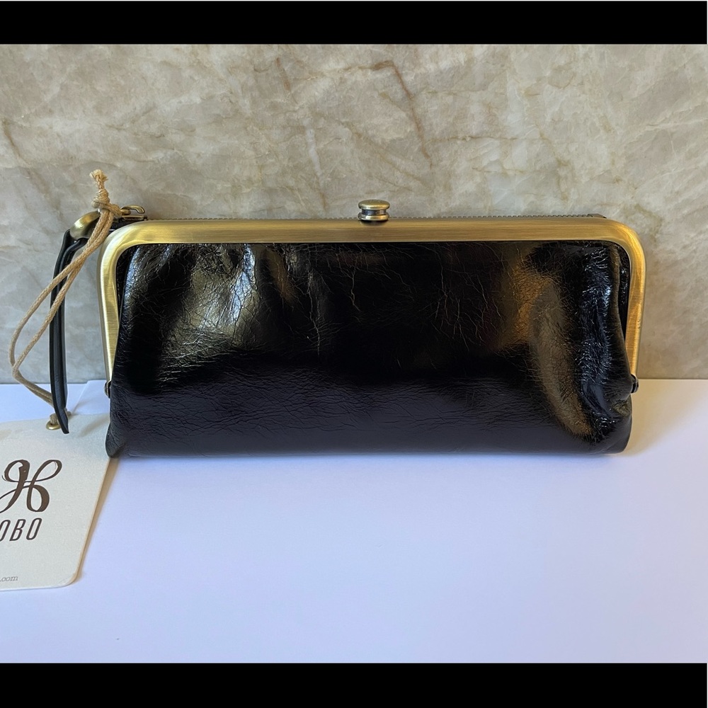 NWT Hobo Black Leather Wallet Wind